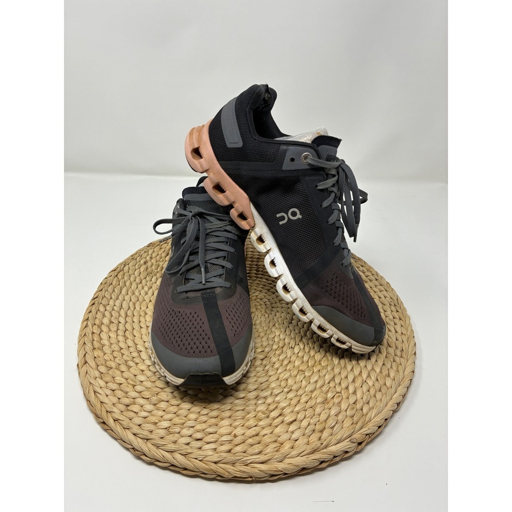 On Cloudflow Women's 8.5 Wide Running Shoes Black Rose Pink Athletic Sneakers